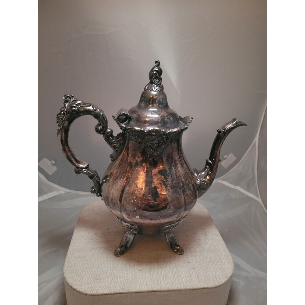 Vintage Silver Baroque Wallace 281 Coffee Tea Pot Ornate Silverplate Beautiful!
